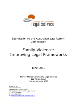 Family Violence - Federation of Community Legal Centres Victoria