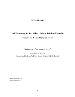 IIF-SAS Report Load Forecasting for Special Days Using a Rule