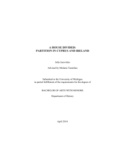 a house divided: partition in cyprus and ireland