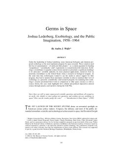 Germs in Space: Joshua Lederberg, Exobiology, and the Public