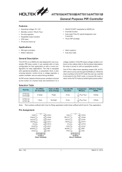 HT761X - General Purpose PIR Controller