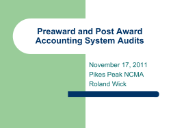 Preaward and Post Award Accounting System Audits