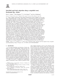 Intertidal sand body migration along a megatidal coast, Kachemak