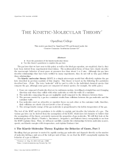 The Kinetic-Molecular Theory