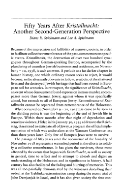 Fifty Years After Kristallnacht: Another Second