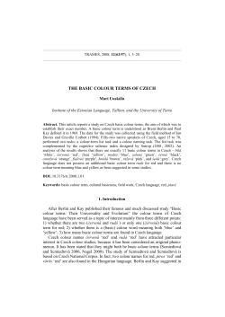 the basic colour terms of czech