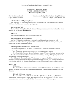 Meeting Minutes - Presbytery of Giddings
