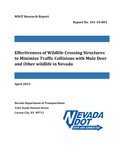 Effectiveness of Wildlife Crossing Structures to Minimize Traffic