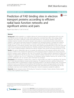 Prediction of FAD binding sites in electron transport proteins