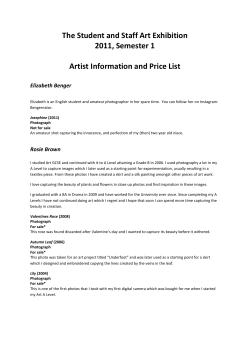 The Student and Staff Art Exhibition 2011, Semester 1 Artist