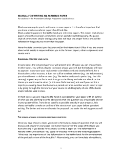 Manual for Writing an Academic Paper