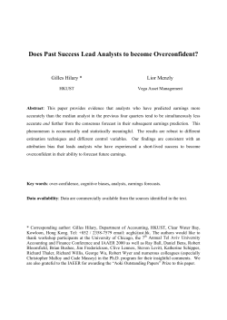 Does Past Success Lead Analysts to become Overconfident?