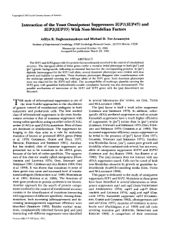 Interaction of the Yeast Omnipotent Suppressors SUPI(SUP45) and