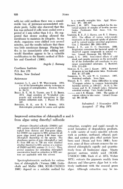 Improved extraction of chlorophyll a and b from algae using dirnethyl