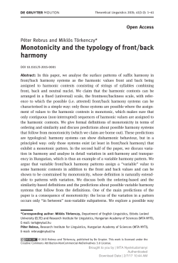 Monotonicity and the typology of front/back harmony