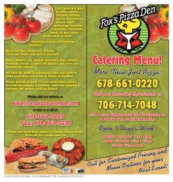 Catering Menu! - Fox`s Pizza Oconee