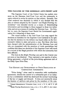 The Failure of the Sherman Anti-Trust Law