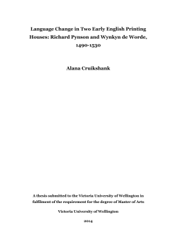 Language Change in Two Early English Printing Houses: Richard