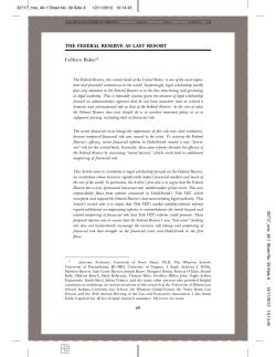 the Federal Reserve`s last-resort - Center for the Study of Financial