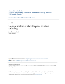 Content analysis of a twelfth grade literature anthology
