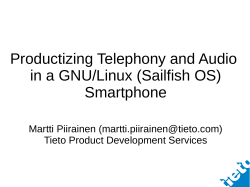 Productizing Telephony and Audio in a GNU/Linux (Sailfish OS