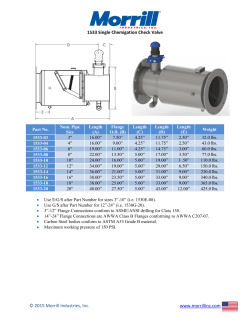 1533 Single Chemigation Check Valve © 2015 Morrill Industries, Inc