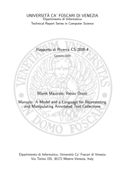 UNIVERSIT`A CA` FOSCARI DI VENEZIA Rapporto di Ricerca CS