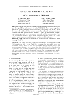Participación de SINAI en TASS 2016