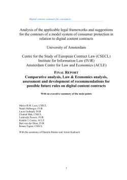 Analysis of the applicable legal frameworks and suggestions for the