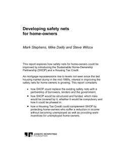Developing safety nets for home-owners
