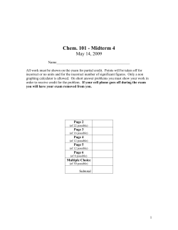 Chem. 101 - Midterm 4