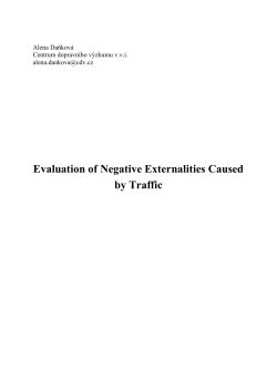 Evaluation of Negative Externalities Caused by Traffic