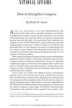 How to Strengthen Congress