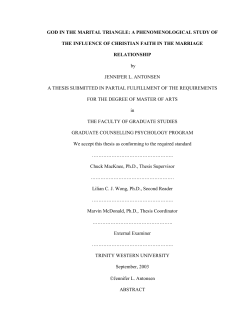 God in the Marital Triangle: The Influence of Christian Faith in