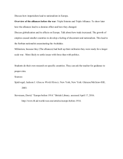 Discuss how imperialism lead to nationalism in Europe. Overview of