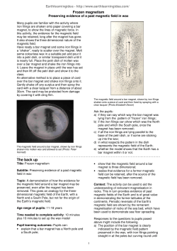Frozen magnetism - Earth Learning Idea
