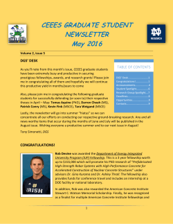 CEEES GRADUATE STUDENT NEWSLETTER May 2016