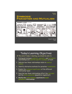 Symbiosis: Parasitism and Mutualism