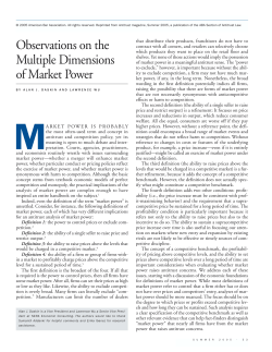 Observations on the Multiple Dimensions of Market Power