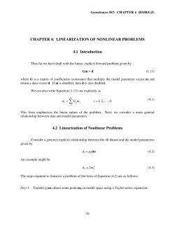 CHAPTER 4: LINEARIZATION OF NONLINEAR PROBLEMS 4.1
