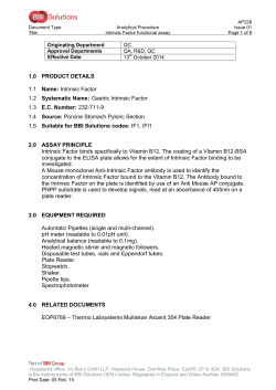 1.0 PRODUCT DETAILS 1.1 Name: Intrinsic Factor 1.2 Systematic