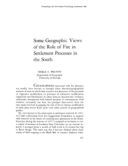 Some Geographic Views of the Role of Fire in Settlement Processes