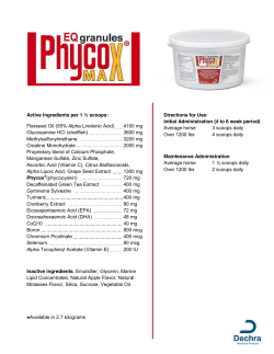 Active Ingredients per 1 &frac12; scoops: Flaxseed Oil (55% Alpha