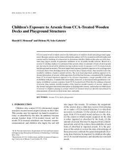 Children`s Exposure to Arsenic from CCA-Treated Wooden