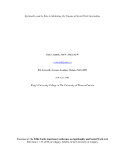Spirituality and its Role in Mediating the Trauma of Social Work