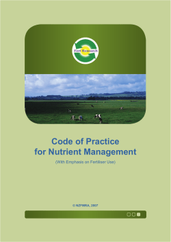 Code of Practice for Nutrient Management