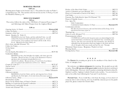 morning prayer - St. Stephen`s Anglican Catholic Church