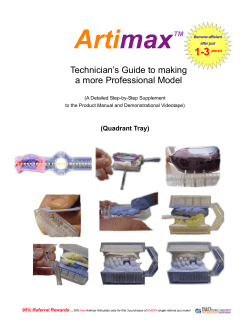 Quadrant Tray Manual - Artimax&reg; Articulators