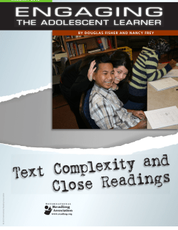 Text Complexity and Close Readings