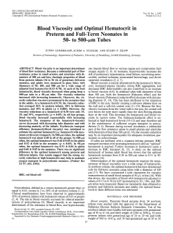 Blood Viscosity and Optimal Hematocrit in Preterm and Full